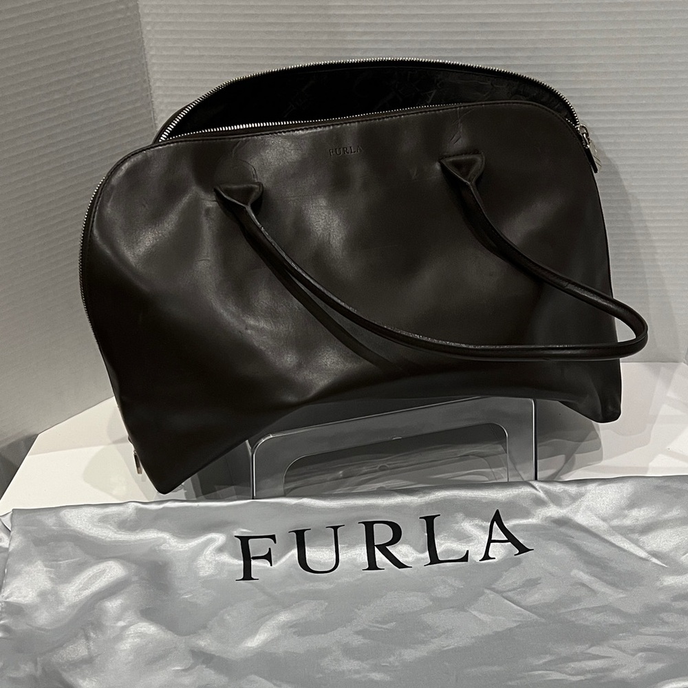 Furla Dark Brown Leather Handbag